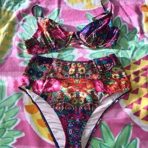 floral hughwaisted BIKINI BOTTOMS